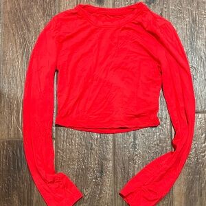 SHEIN Vibrant Red Long Sleeve Blouse